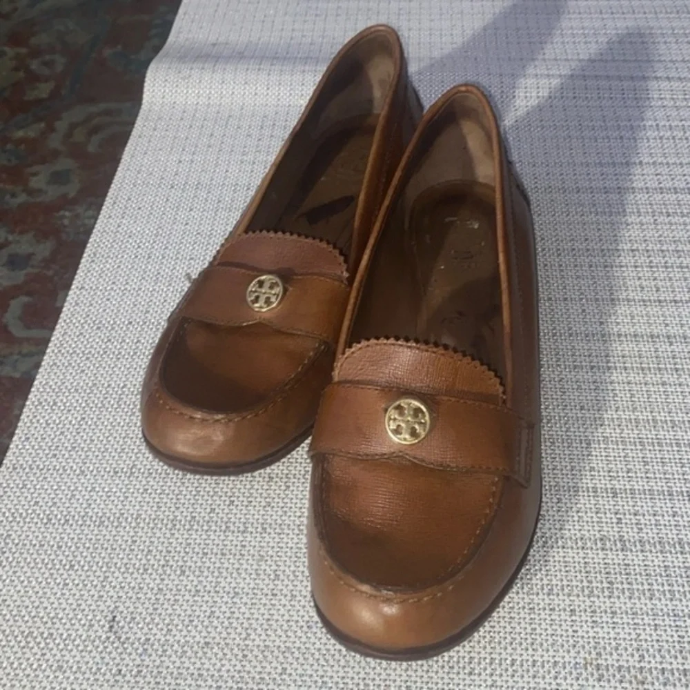 TORY BURCH penny loafers Brown Leather Loafers Sz 10M